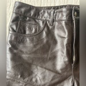 Chocolate Brown Leather Pants by Ralph Lauren